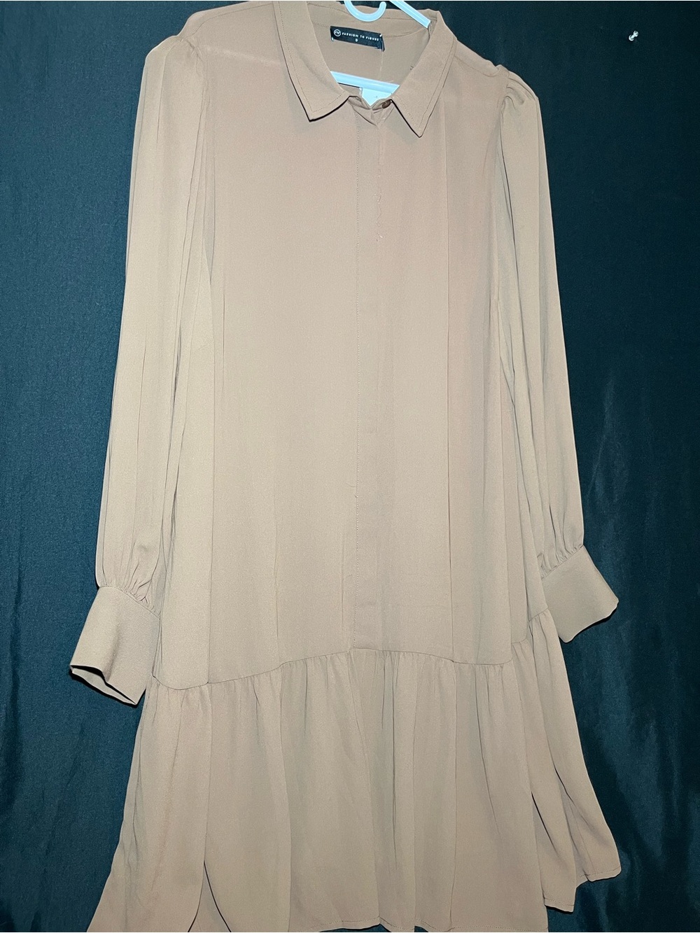 Fashion to Figure Long Sleeve Drop Waist Shirt Dress NWT